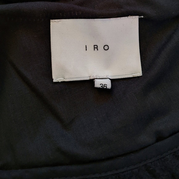 IRO 'Noa' Black Wool Knit Leather Trim Moto Jacket | Size 36 - Picture 3 of 15